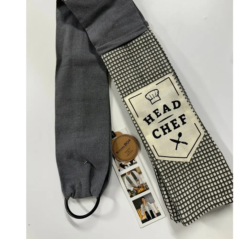 Kitchen Boa Towel Head Chef NEW NWT Gray